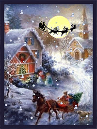 Christmas scene sleigh