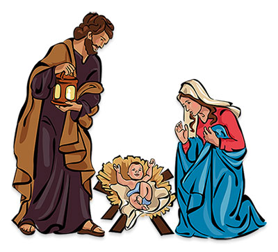 jesus and joseph clipart