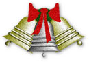 christmas bells with ribbon