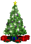 Christmas tree with bright animated lights