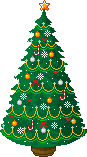 Christmas tree with many animated lights