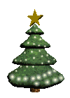 Christmas tree with animated white lights