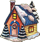 Christmas house with snow