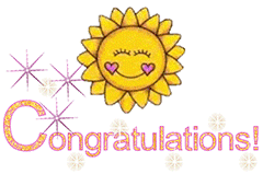 congratulation with happy sun