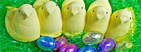 Easter peeps and chocolate candy