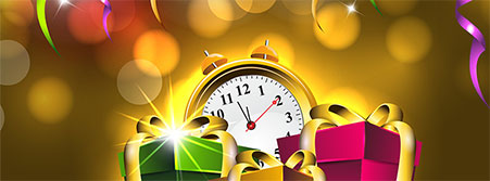 New Year with clock