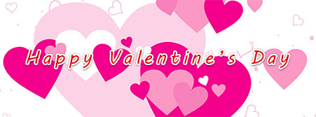 pink hearts Happy Valentine's Day