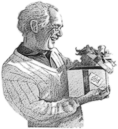 dad with gift - clipart