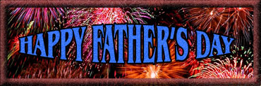 happy father's day with frame and fireworks