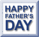 happy father's day blue on white word art