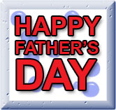 happy father's day red on blue and white word art