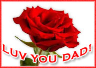 love you dad with red rose