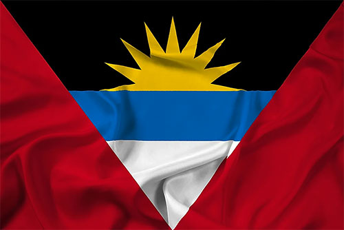 Antigua and Barbuda wavy flag
