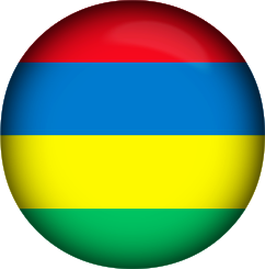 Mauritius Flag button round