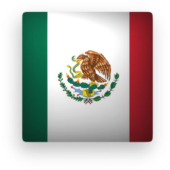 square Mexican Flag button