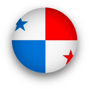 round Panama flag button