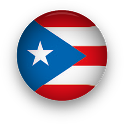 Puerto Rico Flag button round