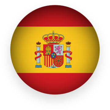 Spain flag button round