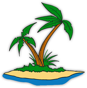 Palm Trees on an island