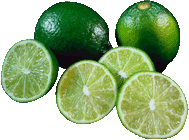 sliced and whole limes