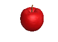 sliced red apple animated