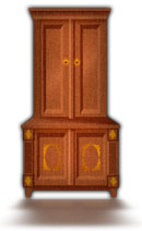 dark armoire with perspective shadow