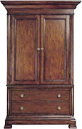 armoire with dark wood finish