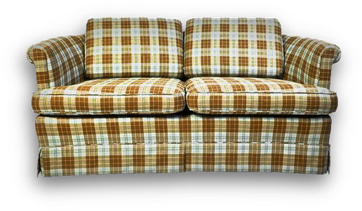 sofa with a check pattern