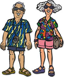 grandparents at the beach
