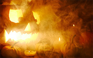jack-o'-lantern scene spooky