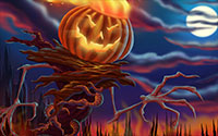 scary jack-o'-lantern halloween background