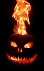 burning jack-o'-lantern