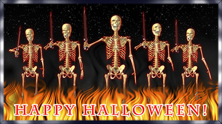 Happy Halloween with skeletons