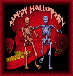 happy halloween skulls and skeletons