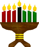 Kwanzaa candles in holder