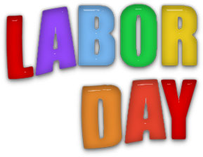 labor day sign in bright colors