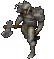 animated knight with battle axe