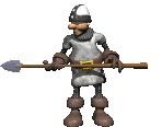medieval soldier with a spear animation