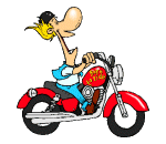 man motorcycle animated