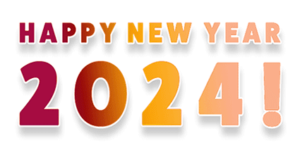 2024 Red Gold Happy New Year Animated 