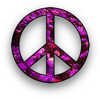 purple peace sign