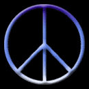 peace sign web graphic blue white and black
