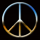 peace clipart, multi colors on black background