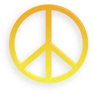 peace sign yellow