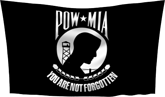 pow-mia flag hanging from above