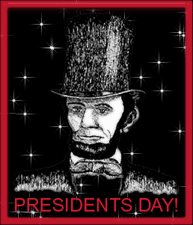 Presidents day with Abraham Lincoln and star animation