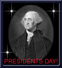 Presidents day with George Washington and star animation