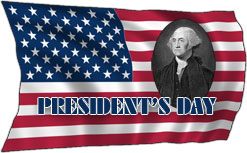 presidents day on flag with Washington