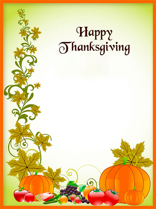 free thanksgiving borders for word