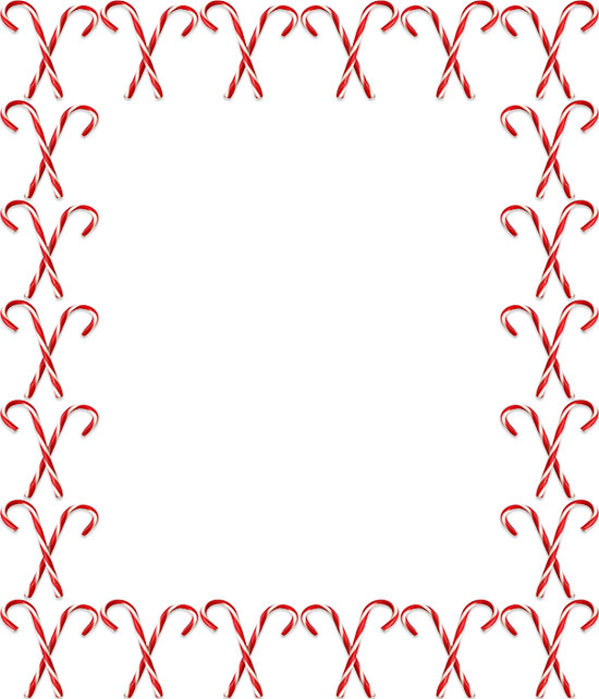 Free Christmas Candy Cane Borders Clipart Frames